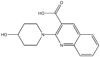 2-(4-hydroxypiperidin-1-yl)quinoline-3-carboxylic acid Struktur