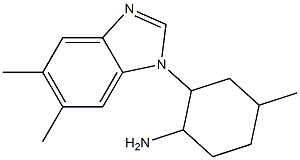 2-(5,6-dimethyl-1H-1,3-benzodiazol-1-yl)-4-methylcyclohexan-1-amine Struktur