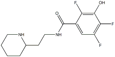 2,4,5-trifluoro-3-hydroxy-N-[2-(piperidin-2-yl)ethyl]benzamide Struktur