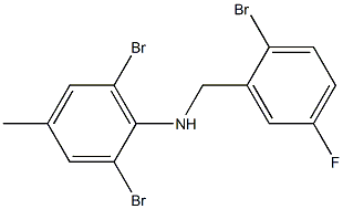 2,6-dibromo-N-[(2-bromo-5-fluorophenyl)methyl]-4-methylaniline Struktur