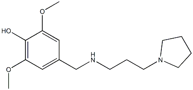 2,6-dimethoxy-4-({[3-(pyrrolidin-1-yl)propyl]amino}methyl)phenol Struktur