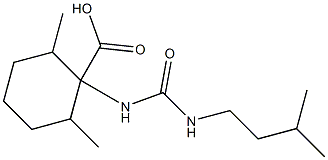 2,6-dimethyl-1-{[(3-methylbutyl)carbamoyl]amino}cyclohexane-1-carboxylic acid Struktur