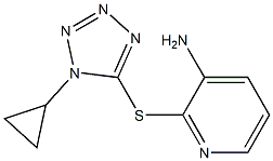 2-[(1-cyclopropyl-1H-1,2,3,4-tetrazol-5-yl)sulfanyl]pyridin-3-amine Struktur