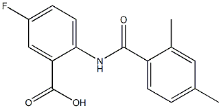 2-[(2,4-dimethylbenzene)amido]-5-fluorobenzoic acid Struktur