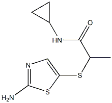 2-[(2-amino-1,3-thiazol-5-yl)sulfanyl]-N-cyclopropylpropanamide Struktur