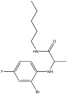 2-[(2-bromo-4-fluorophenyl)amino]-N-pentylpropanamide Struktur