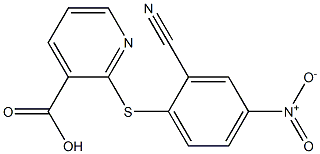 2-[(2-cyano-4-nitrophenyl)sulfanyl]pyridine-3-carboxylic acid Struktur