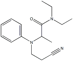 2-[(2-cyanoethyl)(phenyl)amino]-N,N-diethylpropanamide Struktur