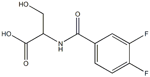 2-[(3,4-difluorophenyl)formamido]-3-hydroxypropanoic acid Struktur