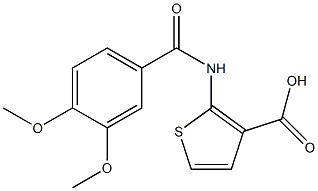 2-[(3,4-dimethoxybenzene)amido]thiophene-3-carboxylic acid Struktur