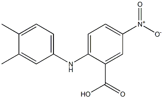 2-[(3,4-dimethylphenyl)amino]-5-nitrobenzoic acid Struktur