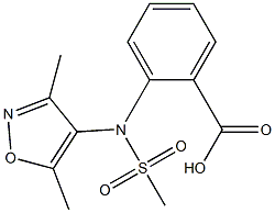 2-[(3,5-dimethyl-1,2-oxazole-4-)(methyl)sulfonamido]benzoic acid Struktur