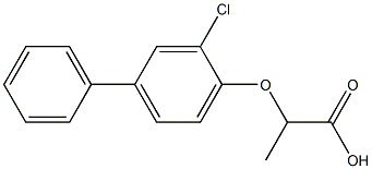 2-[(3-chloro-1,1'-biphenyl-4-yl)oxy]propanoic acid Struktur