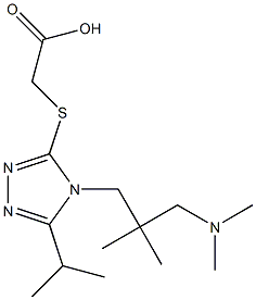 2-[(4-{2-[(dimethylamino)methyl]-2-methylpropyl}-5-(propan-2-yl)-4H-1,2,4-triazol-3-yl)sulfanyl]acetic acid Struktur