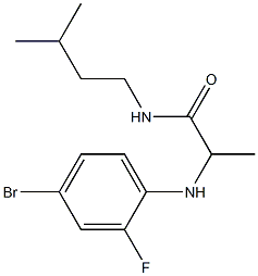 2-[(4-bromo-2-fluorophenyl)amino]-N-(3-methylbutyl)propanamide Struktur