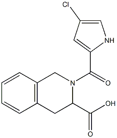 2-[(4-chloro-1H-pyrrol-2-yl)carbonyl]-1,2,3,4-tetrahydroisoquinoline-3-carboxylic acid Struktur