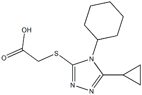 2-[(4-cyclohexyl-5-cyclopropyl-4H-1,2,4-triazol-3-yl)sulfanyl]acetic acid Struktur