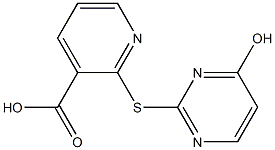 2-[(4-hydroxypyrimidin-2-yl)sulfanyl]pyridine-3-carboxylic acid Struktur