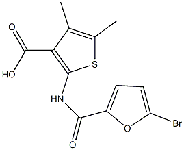 2-[(5-bromo-2-furoyl)amino]-4,5-dimethylthiophene-3-carboxylic acid Struktur