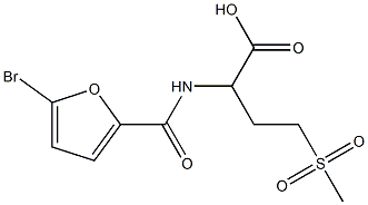 2-[(5-bromofuran-2-yl)formamido]-4-methanesulfonylbutanoic acid Struktur