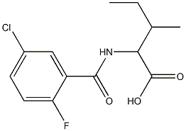 2-[(5-chloro-2-fluorophenyl)formamido]-3-methylpentanoic acid Struktur