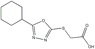 2-[(5-cyclohexyl-1,3,4-oxadiazol-2-yl)sulfanyl]acetic acid Struktur