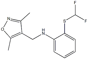 2-[(difluoromethyl)sulfanyl]-N-[(3,5-dimethyl-1,2-oxazol-4-yl)methyl]aniline Struktur