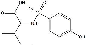 2-[1-(4-hydroxyphenyl)acetamido]-3-methylpentanoic acid Struktur