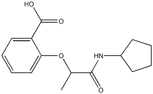 2-[1-(cyclopentylcarbamoyl)ethoxy]benzoic acid Struktur