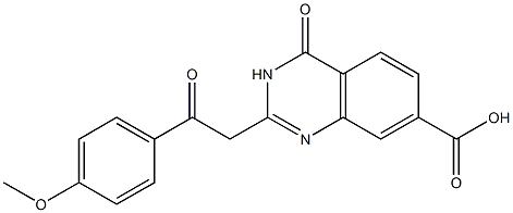 2-[2-(4-methoxyphenyl)-2-oxoethyl]-4-oxo-3,4-dihydroquinazoline-7-carboxylic acid Struktur