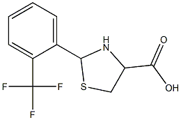 2-[2-(trifluoromethyl)phenyl]-1,3-thiazolidine-4-carboxylic acid Struktur