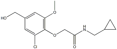 2-[2-chloro-4-(hydroxymethyl)-6-methoxyphenoxy]-N-(cyclopropylmethyl)acetamide Struktur