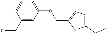 2-[3-(chloromethyl)phenoxymethyl]-5-ethylthiophene Struktur