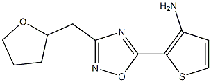 2-[3-(oxolan-2-ylmethyl)-1,2,4-oxadiazol-5-yl]thiophen-3-amine Struktur