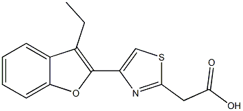 2-[4-(3-ethyl-1-benzofuran-2-yl)-1,3-thiazol-2-yl]acetic acid Struktur