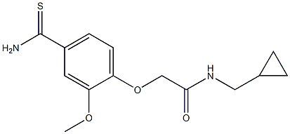 2-[4-(aminocarbonothioyl)-2-methoxyphenoxy]-N-(cyclopropylmethyl)acetamide Struktur