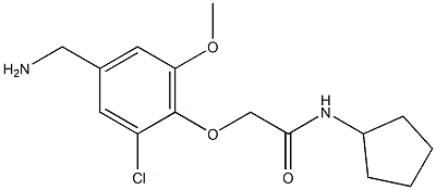 2-[4-(aminomethyl)-2-chloro-6-methoxyphenoxy]-N-cyclopentylacetamide Struktur