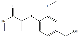 2-[4-(hydroxymethyl)-2-methoxyphenoxy]-N-methylpropanamide Struktur