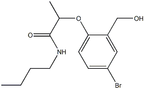 2-[4-bromo-2-(hydroxymethyl)phenoxy]-N-butylpropanamide Struktur