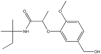 2-[5-(hydroxymethyl)-2-methoxyphenoxy]-N-(2-methylbutan-2-yl)propanamide Struktur