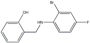 2-{[(2-bromo-4-fluorophenyl)amino]methyl}phenol Struktur