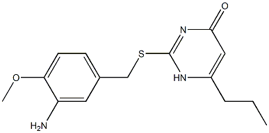 2-{[(3-amino-4-methoxyphenyl)methyl]sulfanyl}-6-propyl-1,4-dihydropyrimidin-4-one Struktur