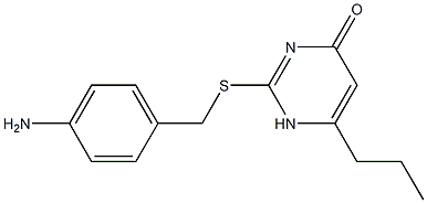 2-{[(4-aminophenyl)methyl]sulfanyl}-6-propyl-1,4-dihydropyrimidin-4-one Struktur