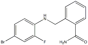 2-{[(4-bromo-2-fluorophenyl)amino]methyl}benzamide Struktur