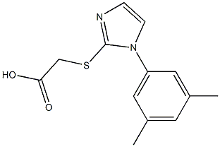 2-{[1-(3,5-dimethylphenyl)-1H-imidazol-2-yl]sulfanyl}acetic acid Struktur