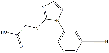 2-{[1-(3-cyanophenyl)-1H-imidazol-2-yl]sulfanyl}acetic acid Struktur