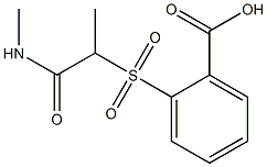 2-{[1-(methylcarbamoyl)ethane]sulfonyl}benzoic acid Struktur