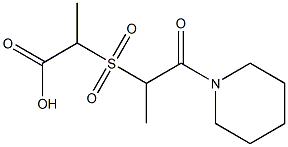 2-{[1-oxo-1-(piperidin-1-yl)propane-2-]sulfonyl}propanoic acid Struktur