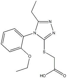 2-{[4-(2-ethoxyphenyl)-5-ethyl-4H-1,2,4-triazol-3-yl]sulfanyl}acetic acid Struktur