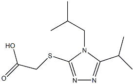 2-{[4-(2-methylpropyl)-5-(propan-2-yl)-4H-1,2,4-triazol-3-yl]sulfanyl}acetic acid Struktur